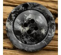 GDBZS 30 Uds 15-30MM Negro Gris 4 Agujeros Botones de Traje Botones de Costura de Resina para Ropa Abrigo Botones artesanales Botones Redondos Grandes Planos