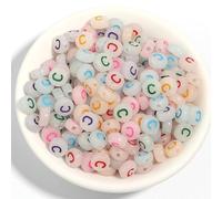 GDBZS 500/1000/2000pcs 4x7mm Brillo en Las Cuentas de Letras Redondas acrílicas oscuras establecidas para Joyas de Bricolaje, Pulseras, Collares, proyectos de Manualidades