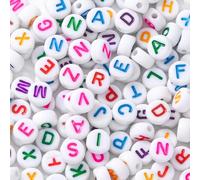 GDBZS 500/1000pcs de 7 mm Color Mixto Cuentas de Letras acrílicas, Cuentas de número Redondo Plano para Joyas de Bricolaje, Pulsera, manejo del Collar