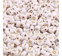 GDBZS 500/1000pcs de 7 mm Color Mixto Cuentas de Letras acrílicas, Cuentas de número Redondo Plano para Joyas de Bricolaje, Pulsera, manejo del Collar