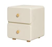 GddOGUK Lindas mesas de Noche de Madera sólida con 2 cajones Mesa de Fin de Cuero pequeña para Sala de Estar Dormitorio Mesa portátil