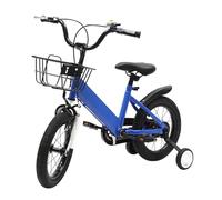 Gdetnysty Bicicleta infantil de 14 pulgadas para niños y niñas, 14 pulgadas, máx. 35 kg, con ruedas estabilizadoras, cesta, guardabarros, asiento delantero trasero ajustable, para 3-5 años de edad