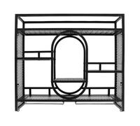 Gdetnysty Estante de vino de metal montado en la pared, 100 cm de ancho, 3 niveles con soporte integrado para copas de vino y ganchos prácticos, diseño industrial, alta capacidad de carga de hasta 150