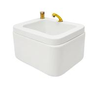 Gdetnysty Foot Spa Bathtub Acrylic Massage Footbath Bath Bath Basin Modern Rectangle White+Gold 57x46x43cm Fußspa con puntos de masaje Válvula de drenaje para Wellness Relax Hogar SPA Regalo
