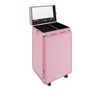 Gdetnysty Maleta de maquillaje de viaje, maletín de tren de maquillaje, carrito cosmético con espejo, organizador de mesa de manicura, organizador con cajones, ruedas de 50 kg, capacidad de carga para