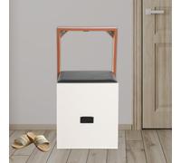 Gdetnysty Taburete de pared plegable para cambiar zapatos, 150 kg, capacidad de carga, montaje en pared, pasillo, entrada, ultrafino, asiento de PVC, cómodo, tablero de partículas, banco de 15 mm