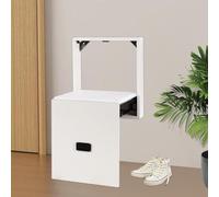 Gdetnysty Taburete de pared plegable para cambiar zapatos, 150 kg, capacidad de carga, montaje en pared, pasillo, entrada, ultrafino, asiento de PVC, cómodo, tablero de partículas, banco de 15 mm