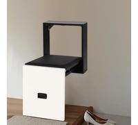 Gdetnysty Taburete de pared plegable para cambiar zapatos, 150 kg, capacidad de carga, montaje en pared, pasillo, entrada, ultrafino, asiento de PVC, cómodo, tablero de partículas, 15 mm, banco