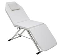 Gdetnysty Tumbona plegable de masaje profesional, banco de tratamiento ergonómico con respaldo ajustable y reposacabezas, para estudio de fisioterapia, tono blanco 180 x 60 x 60 cm