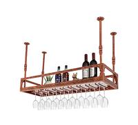 Gdetnysty Wine Glass Rack Under Cabinet Hanging Holder Kitchen Storage Organizer NEW Max 50kg Ceiling Mounted 100cm Altura ajustable 35-55cm 50kg Soporta 50kg con protección de hierro (bronce)