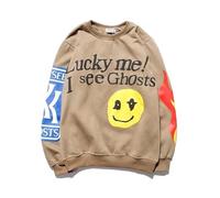 GDFENDU Lucky Me I See Ghosts Sudadera con capucha Hip Street Rapper unisex para parejas con impresión novedosa, D, XL