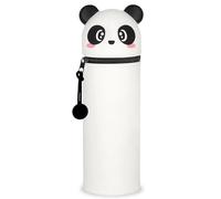 GDFJBG Kawaii, Estuche Escolar de Silicona Blanda 2 en 1, Animales Dulces Panda Portalápices de Mesa, Estuche de Silicona Suave para la Escuela Cremallera (Panda2)