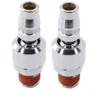 Gdfnmogo 2 conectores rápidos neumáticos de 1/4 pulgadas 20PM tipo C macho, adaptador de acoplador de aire tipo I/M/D industrial, acero endurecido chapado en zinc, 300 PSI máx