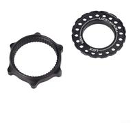 Gdfnmogo Adaptador de freno de disco de aleación de aluminio, bloqueo central a montaje de 6 pernos, para bicicleta de carretera de montaña, asiento de conversión ligero CNC (negro)