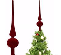 Gdfnmogo Adorno de estrella para árbol de Navidad con textura de terciopelo, base estable para una colocación segura en los árboles (rojo)