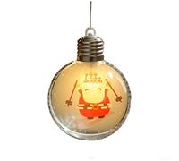 Gdfnmogo Adornos colgantes LED de Navidad, bola de plástico transparente con batería de botón, decoración festiva de árbol para casa y jardín (D)