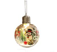 Gdfnmogo Adornos colgantes LED de Navidad, bola de plástico transparente con batería de botón, decoración festiva de árbol para casa y jardín de vacaciones (C)
