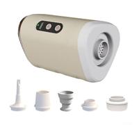 Gdfnmogo Aire portátil para acampar con luz LED, inflador multifunción al aire libre para cama de aire y almohadilla de dormir, batería de 2500 mAh, 4 niveles de brillo