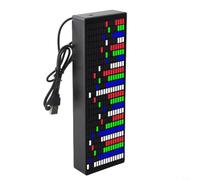 Gdfnmogo Analizador de música LED, kit de bricolaje, pantalla de medidor RGB VU de 1624 segmentos, luz de ritmo activada por sonido con controles de volumen, para audio visual (colores mezclados)