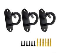 Gdfnmogo Anclaje de cuerda de batalla para montaje en pared de banda de resistencia, ancla de entrenamiento de acero Ti resistente con diseño antideslizante, paquete de 3 incluye ganchos (3 piezas B)