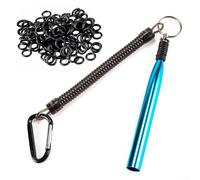 Gdfnmogo Bandas de silicona para aparejos de gusanos locos con 100 juntas tóricas, kit de señuelo para cebo suave, accesorios de pesca, aparejo de cebo y gancho de lubina