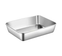 Gdfnmogo Bandeja de almacenamiento de alimentos de acero inoxidable con cubierta de plástico, caja de conservación rectangular para cocina, restaurante, hotel, 25,8 x 20 x 5 cm y 13,5 x 10,5 x 5 cm (A