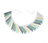 Gdfnmogo Banderines triangulares, estilo vintage, tela de algodón, banderines de 10 m, guirnalda de bandera triangular, decoración para el hogar, jardín, fiesta, boda, celebración (verde)
