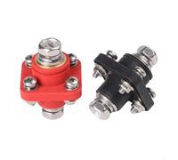 Gdfnmogo Bloque de terminales de latón para sistemas de almacenamiento de energía automotriz, conector de rosca interna de doble cabeza de 12 V a 48 V con tornillos de acero inoxidable y retardante de