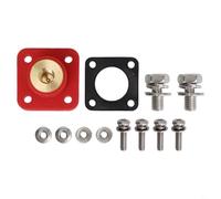 Gdfnmogo Bloque de terminales de latón para sistemas de almacenamiento de energía automotriz, conector de rosca interna de doble cabeza de 12 V a 48 V con tornillos de acero inoxidable y retardante de