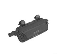 Gdfnmogo Bolsa delantera para manillar de bicicleta - Bolsa de manillar de 2 L para bicicletas de montaña y bicicletas plegables, alforja ligera de poliéster con tira reflectante, color negro