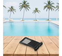 Gdfnmogo Bolsa flotante para teléfono serie 15/14/13/12/11, bolsa de almacenamiento de natación impermeable y flotante con correa cruzada, esponja + PVC, 22,5 x 12,5 x 3 cm (negro y gris)