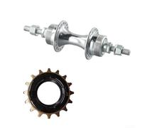 Gdfnmogo Buje de bicicleta trasero de engranaje fijo de 36 agujeros de acero plateado con volante de inercia 16T eje roscado de una sola velocidad, para bicicletas Fixie de pista (con volante de