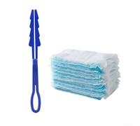 Gdfnmogo Cabezales de plumero de repuesto para PLEDGE para Swiffer Flash, paquete de 10 recambios desechables de microfibra con limpieza electrostática, compatibles con plumeros estándar, color azul