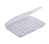 Gdfnmogo Caja de aparejos de pesca con mosca con tapa transparente e inserto de espuma de ranura, señuelo de mosca de plástico ABS y caja de almacenamiento de cebo de cuchara giratoria para ganchos y
