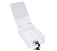 Gdfnmogo Caja de bloqueo de termostato de acrílico transparente con llave para el hogar, oficina, escuela, dispositivo de seguridad industrial de protección contra manipulaciones