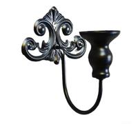 Gdfnmogo Candelabro decorativo de hierro estampado para colgar en la pared para crear un ambiente cálido en espacios interiores y exteriores con construcción (es negro)