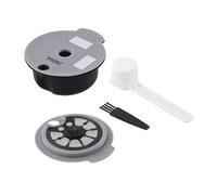Gdfnmogo Cápsula de café reutilizable para máquinas Tassimo, capacidad de 12 g, incluye cápsula, tapas de 60 ml y 180 ml, cuchara y cepillo de limpieza, color gris
