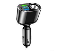 Gdfnmogo Cargador de coche súper rápido de 66 W con Pd 30 W y 3 puertos USB, pantalla de voltaje digital, formato giratorio de 360° para otros teléfonos inteligentes
