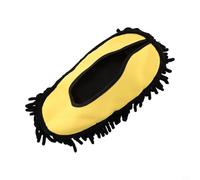 Gdfnmogo Cepillo de lavado de coche con cerdas de chenilla ultra suaves y esponja integrada, cabezal de fregona de limpieza súper absorbente para uso húmedo o seco, 27 x 15 cm, color amarillo