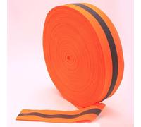 Gdfnmogo Cinta de línea de límite de voleibol de playa, correa de poliéster con tira reflectante, 5 cm de ancho x 100 m de largo, para pistas de atletismo y deportes al aire libre (naranja)