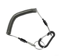 Gdfnmogo Clip de liberación para pinzas de red de pesca con cordón elástico de 1,5 m de alto, cuerda de alambre de acero de 49 hebras, compatible con herramientas de pesca, color negro