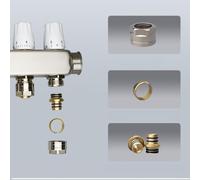 Gdfnmogo Conector múltiple de calefacción de suelo de cobre de alta calidad con salida de flujo grande, compatible con tubos de calefacción por suelo radiante de 16 mm y 20 mm, para calefacción (20 x