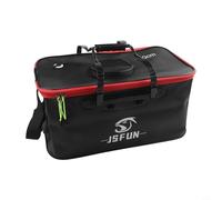 Gdfnmogo Cubo de pesca plegable, contenedor plegable para peces vivos, para material EVA con cubierta de malla, correa de hombro ajustable, para pesca en el mar y acampar (50 cm)