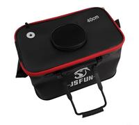 Gdfnmogo Cubo de pesca plegable, contenedor plegable para peces vivos, para material EVA con cubierta de malla, correa de hombro ajustable, para pesca en el mar y acampar (40 cm)