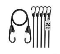 Gdfnmogo Cuerda de Amarre 24 Pulgadas Núcleo Reforzado 5 Piezas | , gancho reforzado, ideal maletín bici, 24 pulgadas, pack 5 unidades