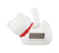 Gdfnmogo Decoración de gato de la suerte Maneki Neko con energía solar que agita automáticamente, para tienda, oficina, hogar, cajero, escritorio, buena suerte, riqueza, fortuna, adorno de plástico
