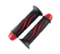 Gdfnmogo Empuñaduras de motocicleta con banda de doble color y textura antideslizante para un acelerador seguro (rojo)