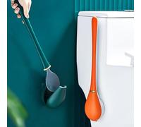 Gdfnmogo Escobilla de inodoro de silicona, garantiza que no más malos olores y agua estancada, construcción duradera de TPR y silicona, diseño montado en la pared que ahorra espacio (naranja)