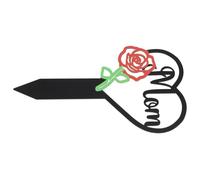 Gdfnmogo Estaca conmemorativa de metal para jardín, para cementerio, cementerio o decoración de césped, 30 x 15 cm, marcador de lápida de hierro negro con inserción resistente al suelo (C)