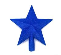Gdfnmogo Estrella superior del árbol de Navidad con purpurina, plástico multicolor, tamaño de 15 cm, llamativo adorno festivo para decoración del hogar y arreglos de temporada (azul)